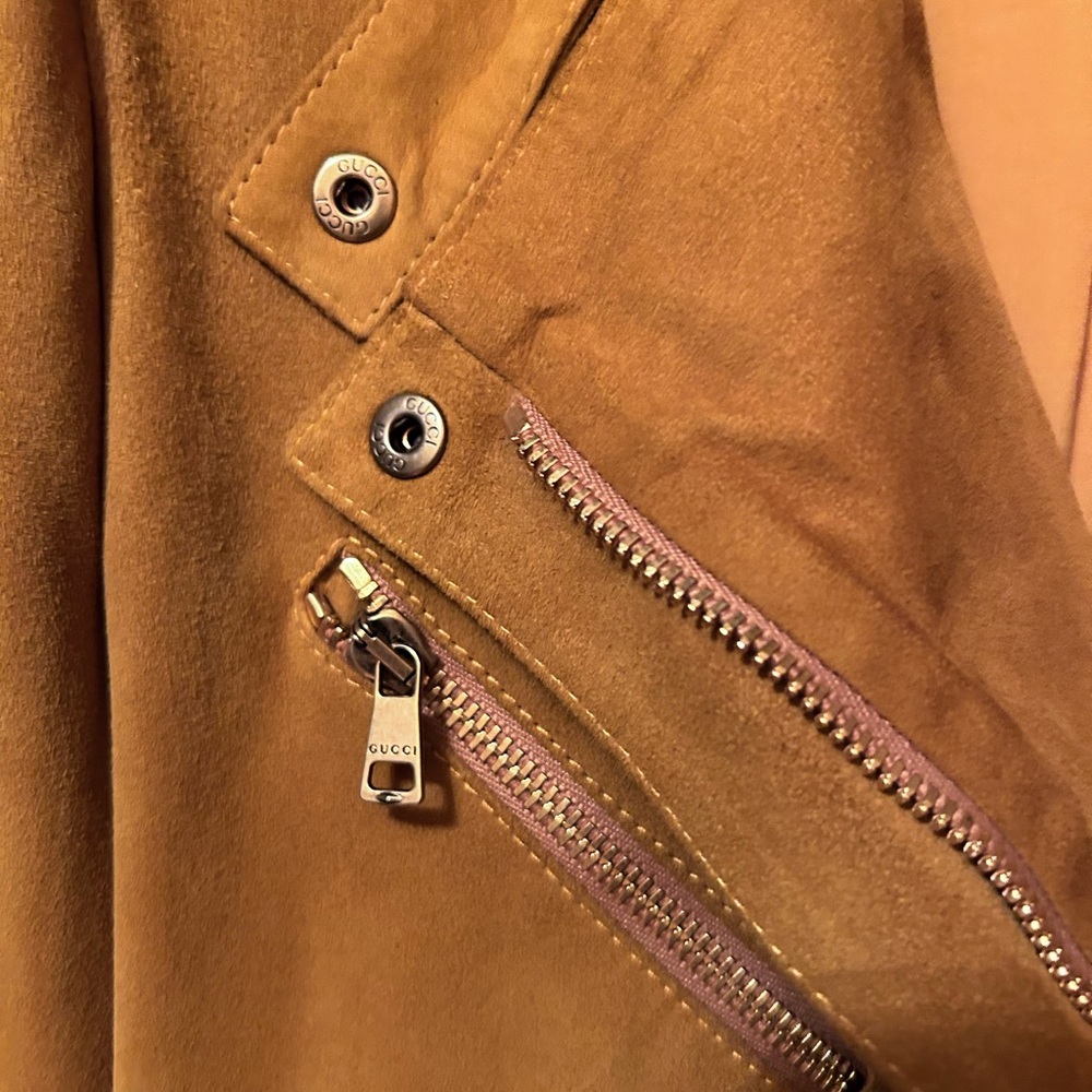 NEW Authentic GUCCI Orange-Brown SUEDE Belted Jacket EUR-... - Picture 6 of 11